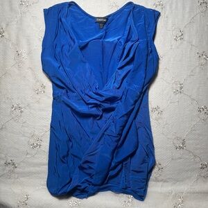 vintage y2k bebe cobalt‑blue draped v‑neck tank top – size medium